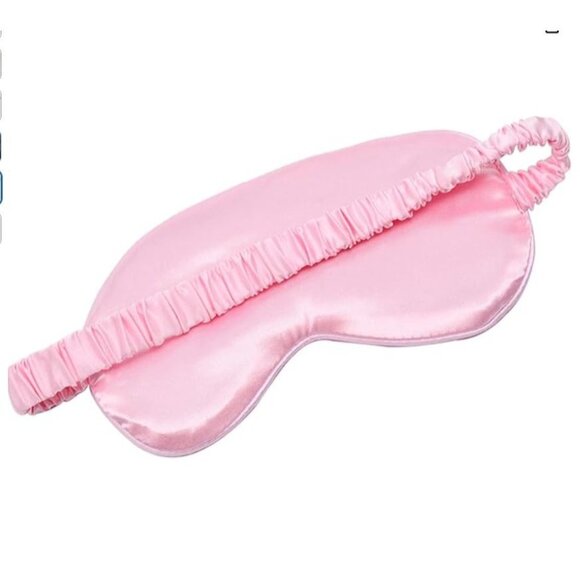 LERSVICVIL 2 Pack Sleep Masks Silky Satin Eye Mask Navy Dark Pink New - Picture 1 of 4
